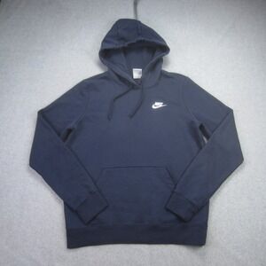 Nike Sportwear Club Hoodie Mens Small Blue Essential Fleece Sweatshirt